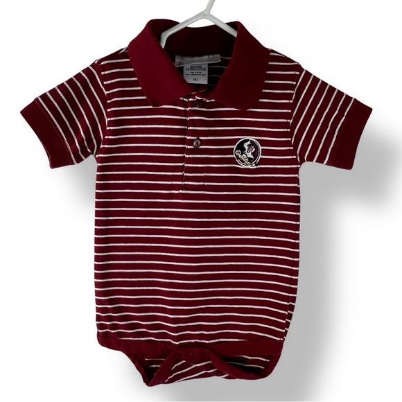 Two Feet Ahead Other - FSU | Florida State Infant Striped Polo Bodysuit Embroidered, 6 mos